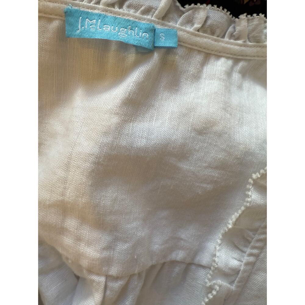 J Mclaughlin Linen Blend Flutter Cap Sleeve Top W… - image 6